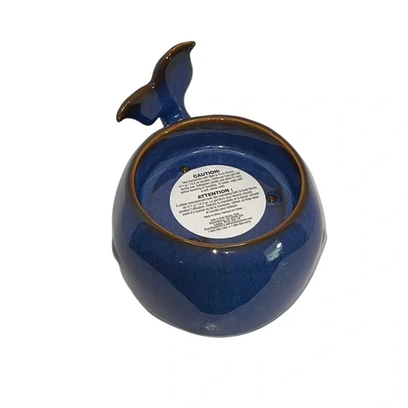 Bath & Body Works Blue Whale Ceramic 3-Wick Candle Holder Very Good Condition - Picture 3 of 7